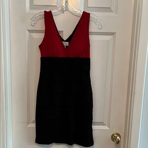 Sweet Storm Red and Black Layered Mini Dress